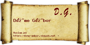Döme Gábor névjegykártya